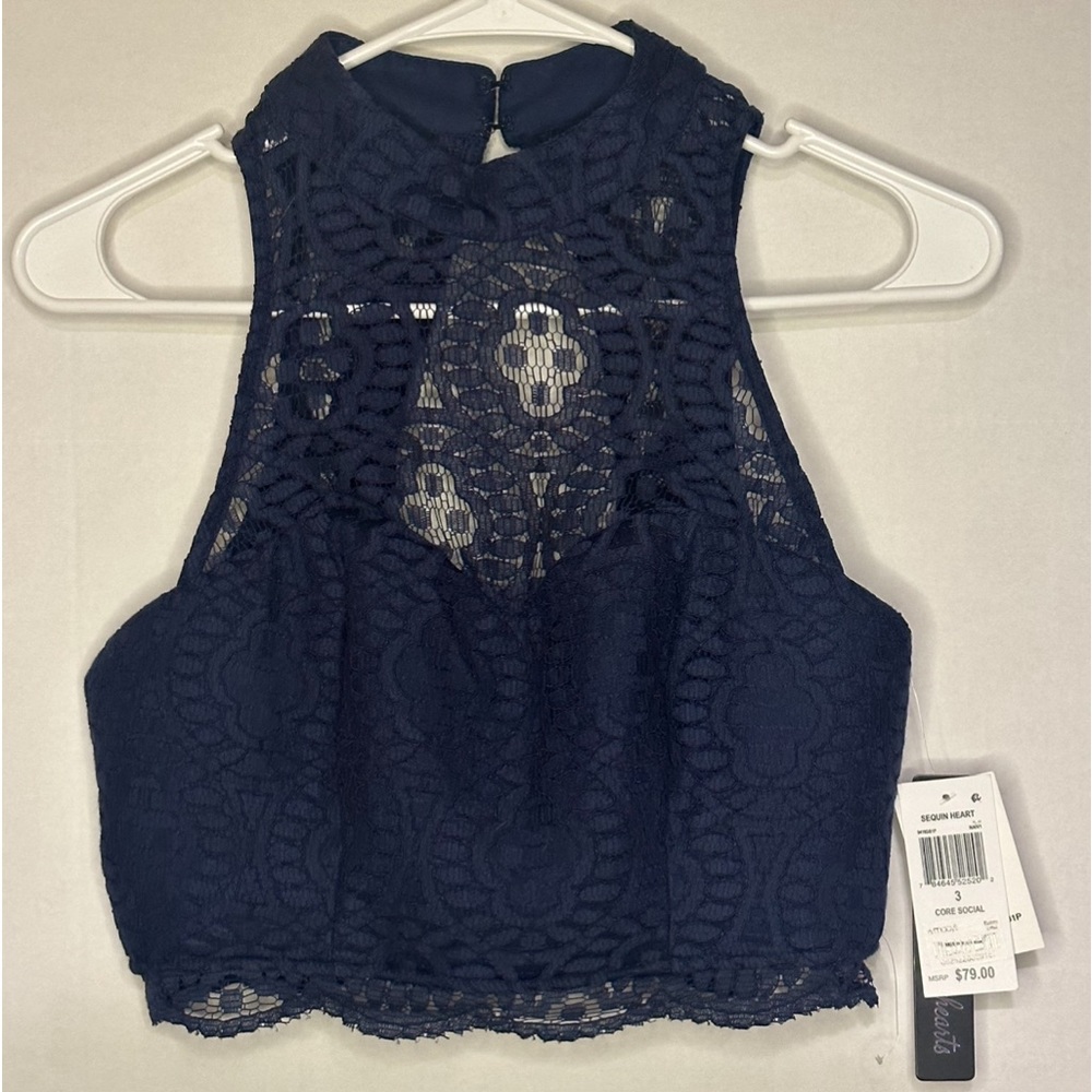 COPY - Sequin Heart’s exquisite lace crop top NWT